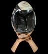 Septarian Dragon Egg Geode - Black Crystals #89673-3